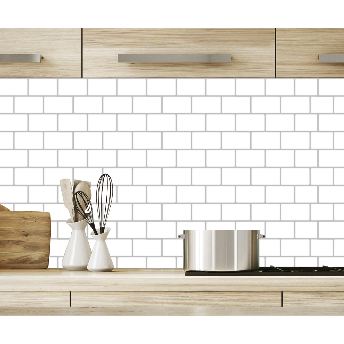 10-Pack Thicker Subway Tiles Peel and Stick Backsplash, White Stick on