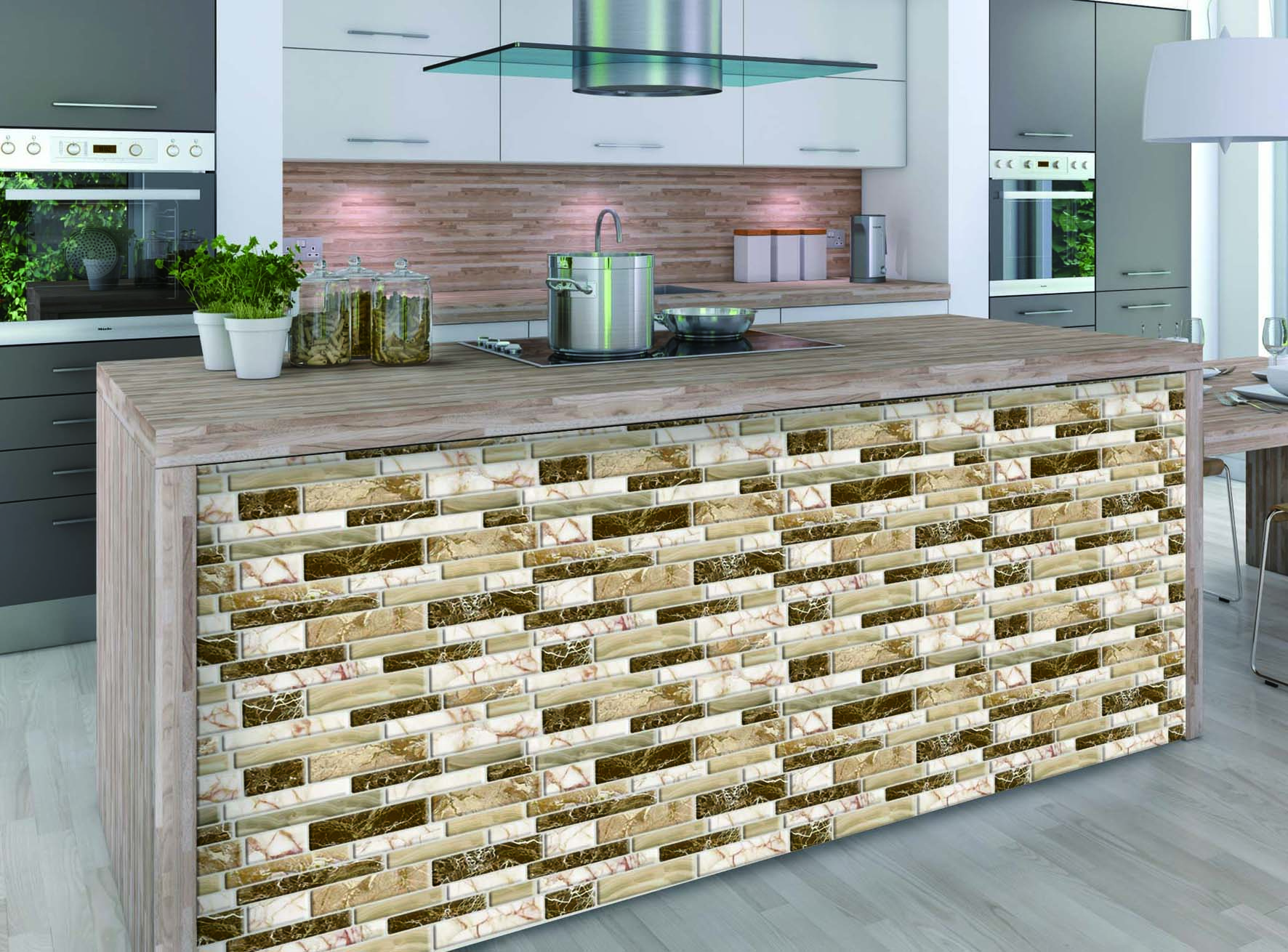 Peel And Stick Tile Backsplash For Kitchen Marble Design 10 Sheets