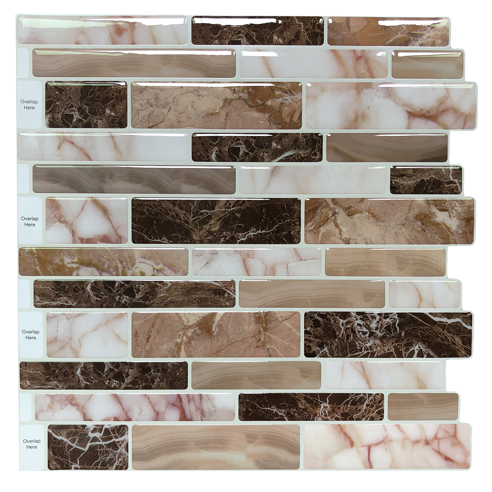 Peel and Stick Tile Backsplash for Kitchen, Marble Design (10 Sheets)