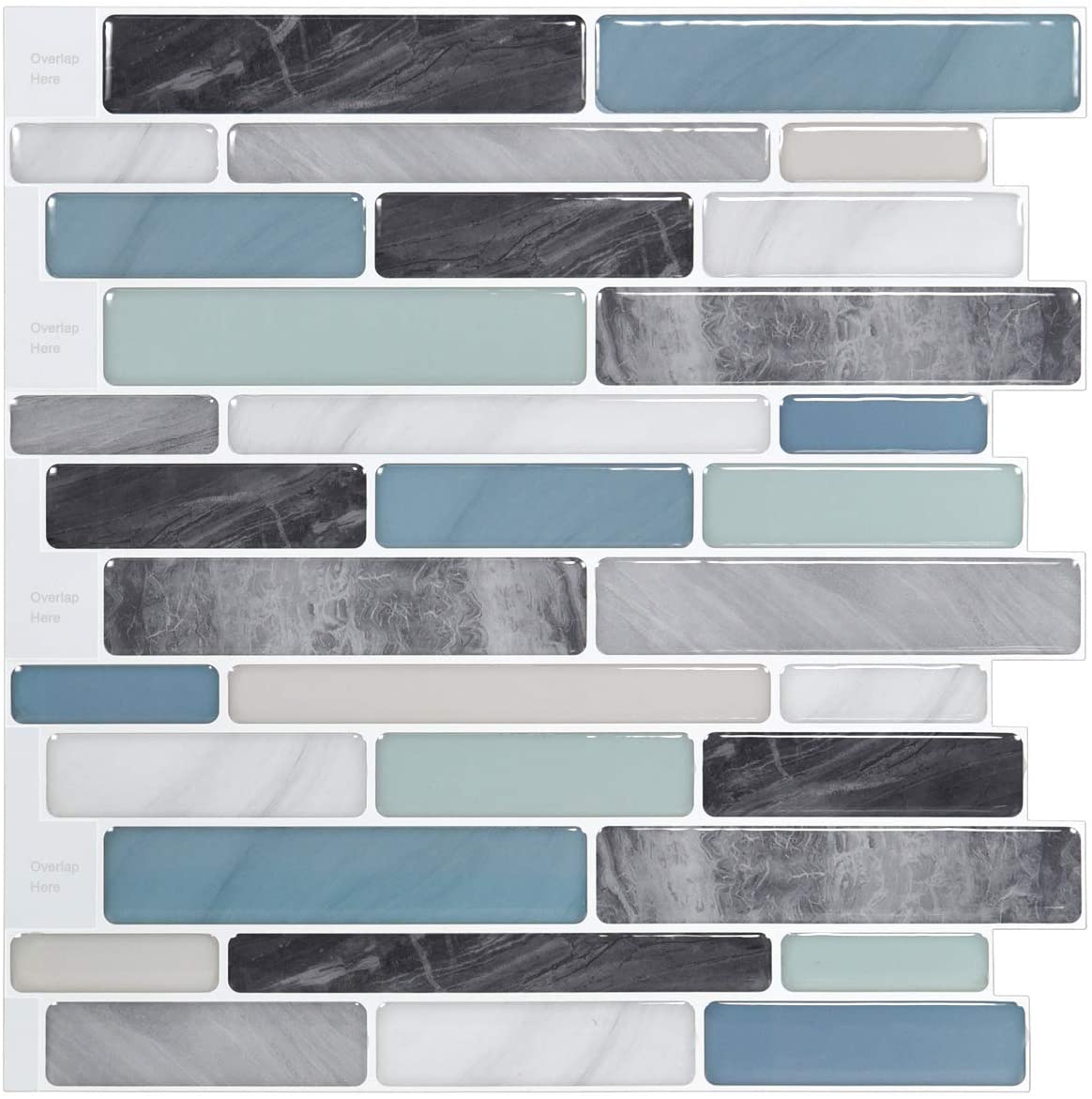 LONGKING Grey Subway Tiles Peel and Stick Backsplash, Stick on Tiles Kitchen Backsplash (Pack of 20, Thicker Design), Size: 12 inch x 12 inch