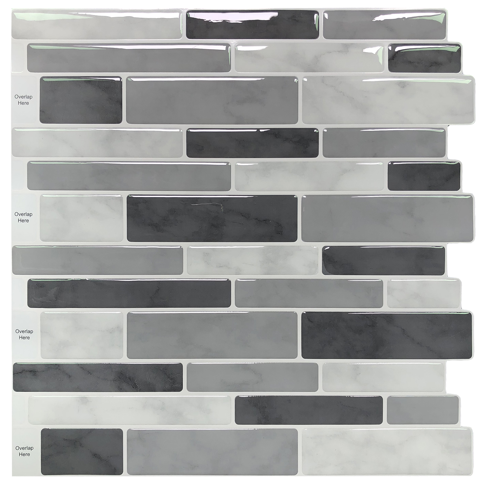 LONGKING Peel and Stick Backsplash Tile Stickers, Gray Talavera Mexican Tiles (10 Sheets)